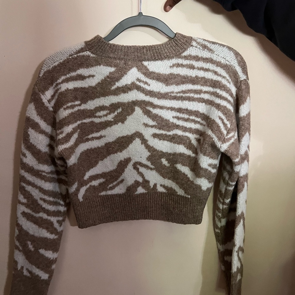 Tiger pattern tan sweater from shein